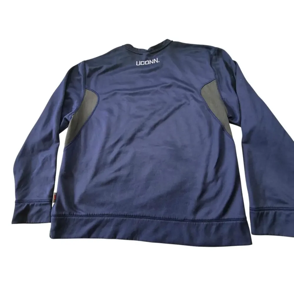 Nike UConn Huskies Therma-FIT Navy Blue Crewneck Sweatshirt Unisex Size Large